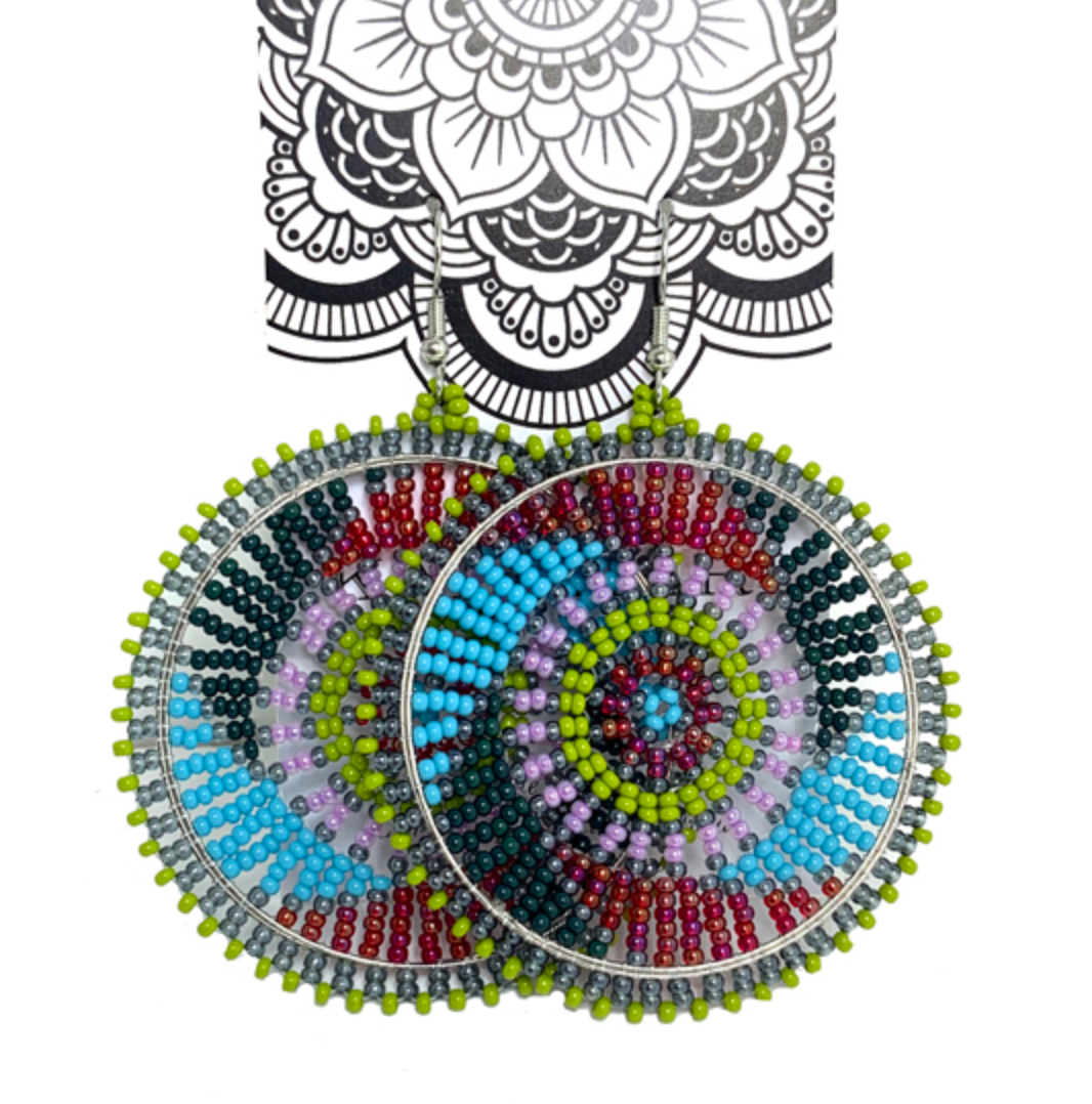 Juju Beadwork- Candy- Large Disc Earrings