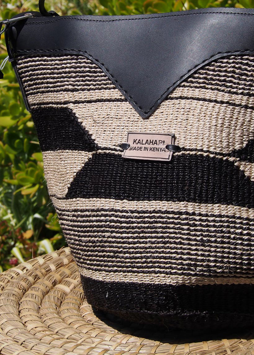 B&W CORETTA SISAL BAG – KITENGE