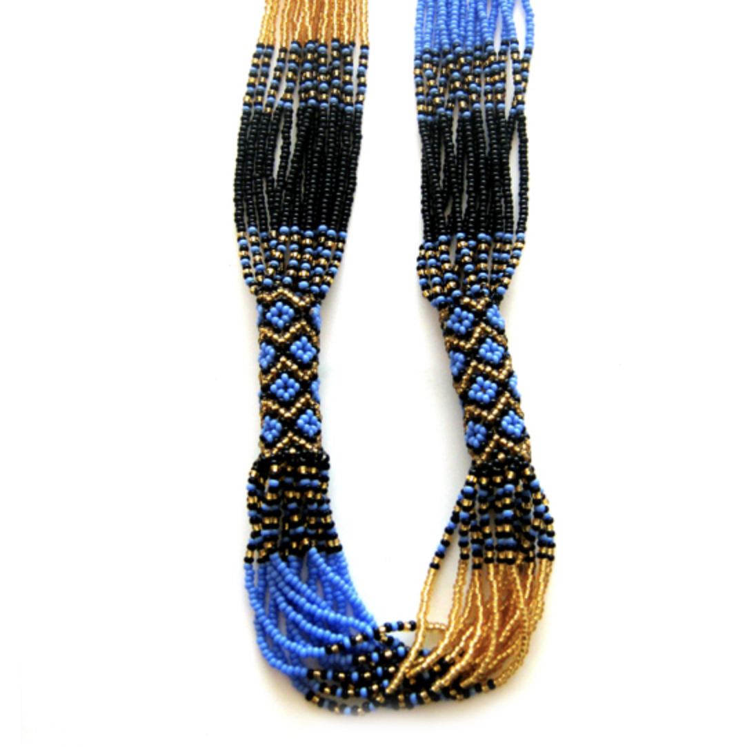 Zaneles Beads- Blue & Gold & Black