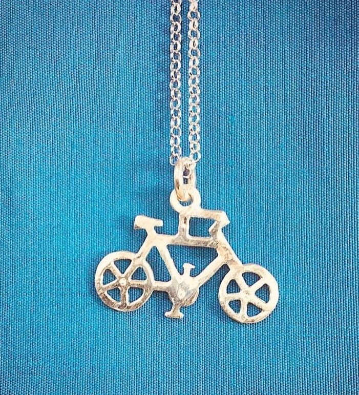 Sterling Silver Bike Necklace