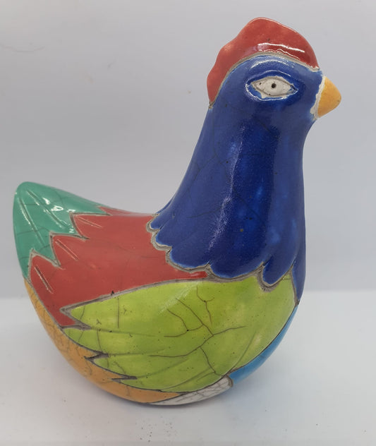 Raku- Coloured Hen