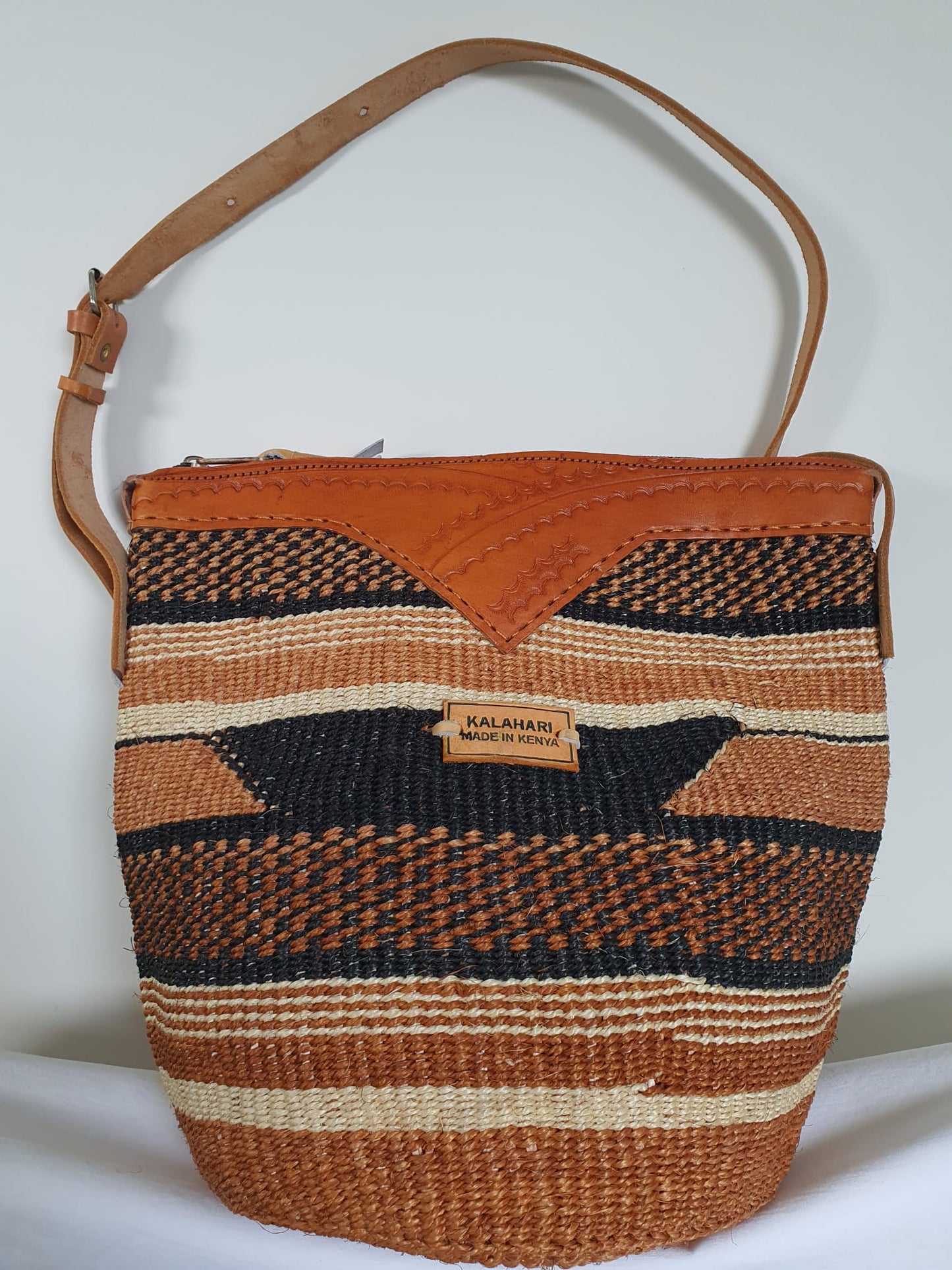 CORETTA  SISAL BAG – KITENGE- D