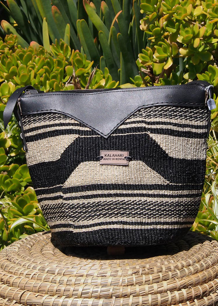 B&W CORETTA SISAL BAG – KITENGE- C