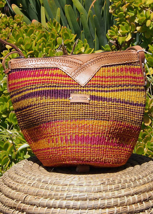 CORETTA COLOURFUL SISAL BAG – KITENGE- A