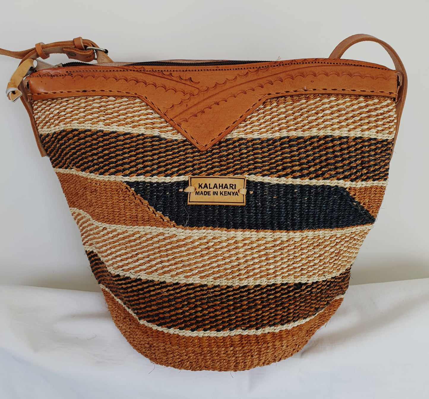 CORETTA  SISAL BAG – KITENGE- B