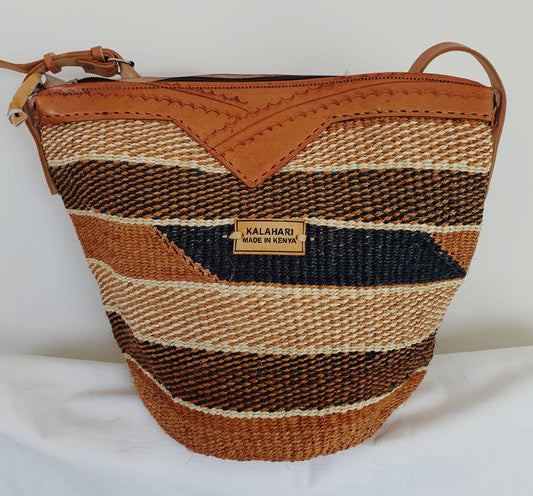 CORETTA  SISAL BAG – KITENGE- B