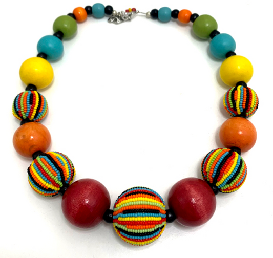 Juju Beadwork- Rainbow- Bobble Necklace