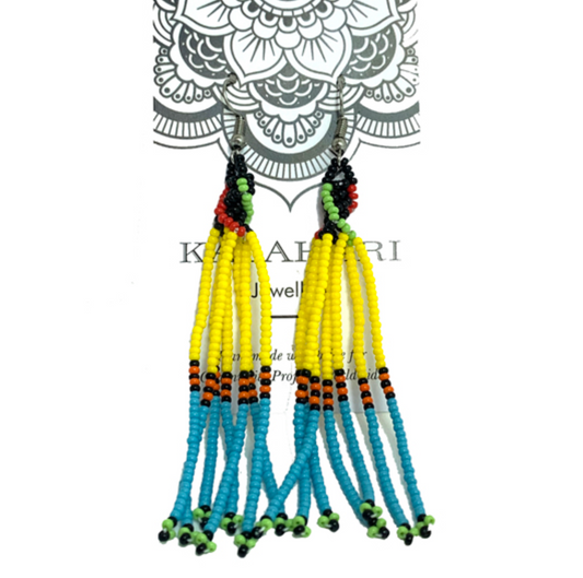 Juju Beadwork- Rainbow Bobble Twisted Earring