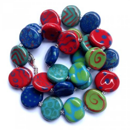 Kazuri Beads- Smartie- Green Mix- 22 Inch