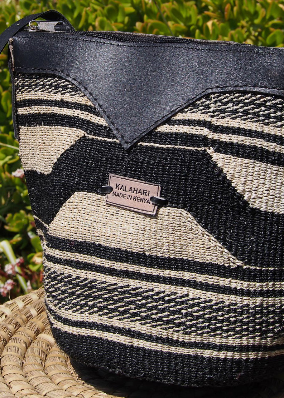B&W CORETTA SISAL BAG – KITENGE- C