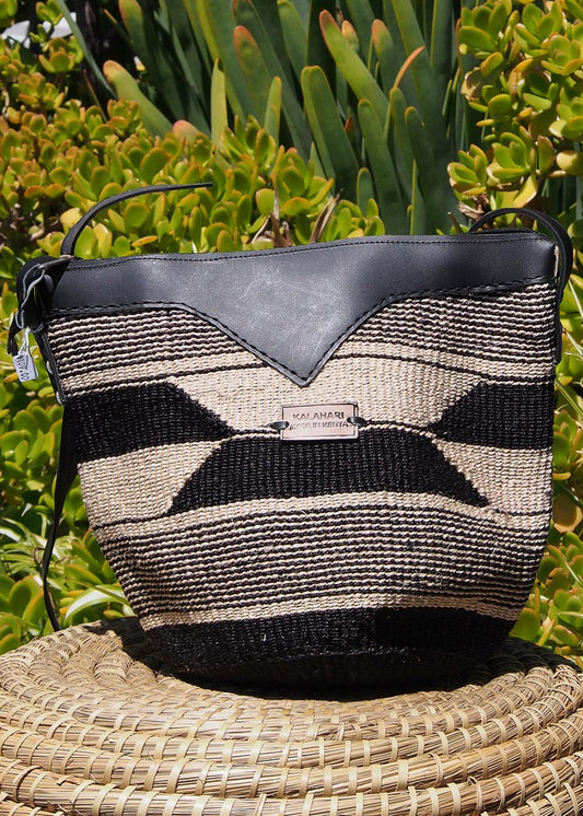 B&W CORETTA SISAL BAG – KITENGE