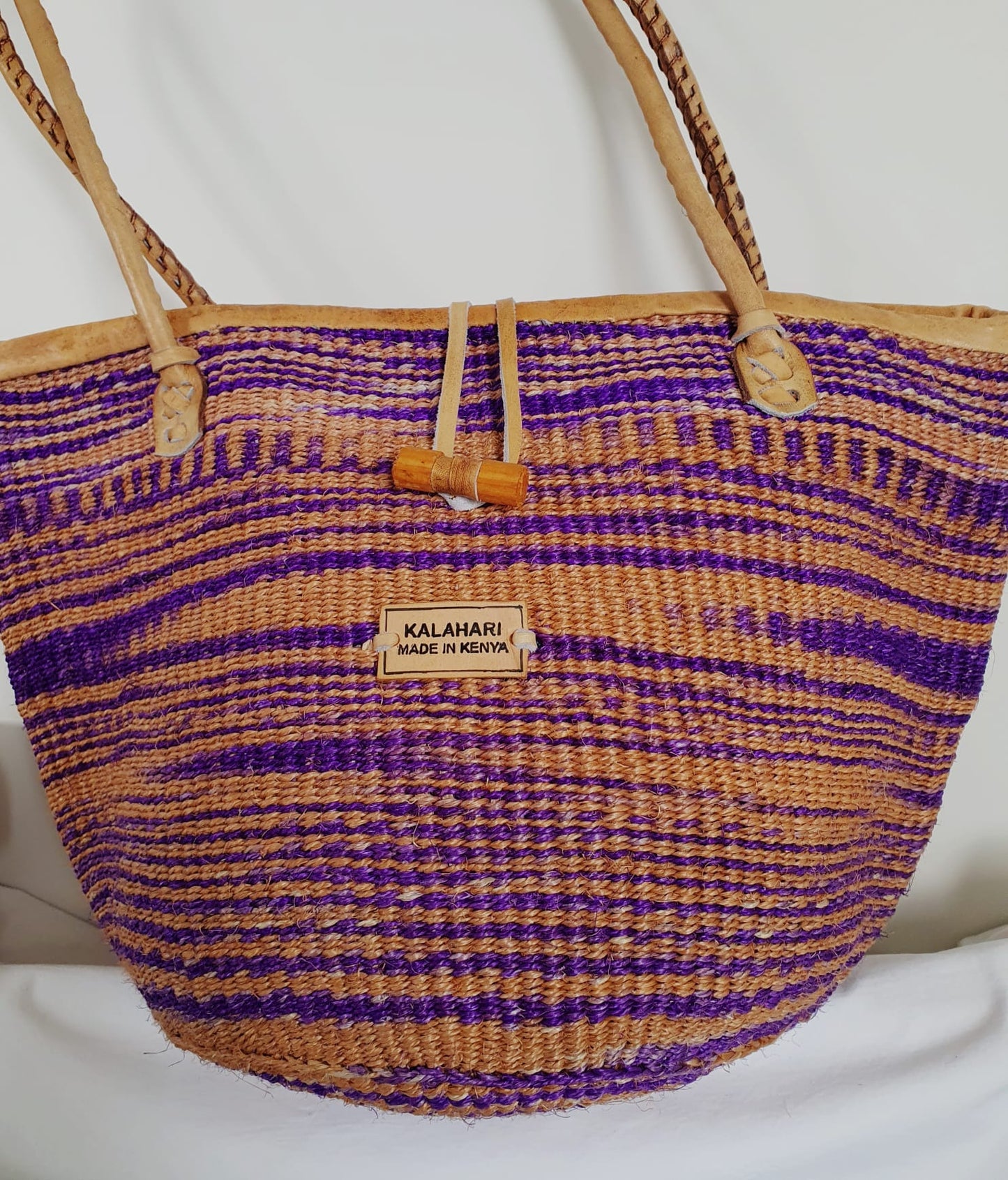 PURPLE STRIPE KALAHARI SISAL BAG