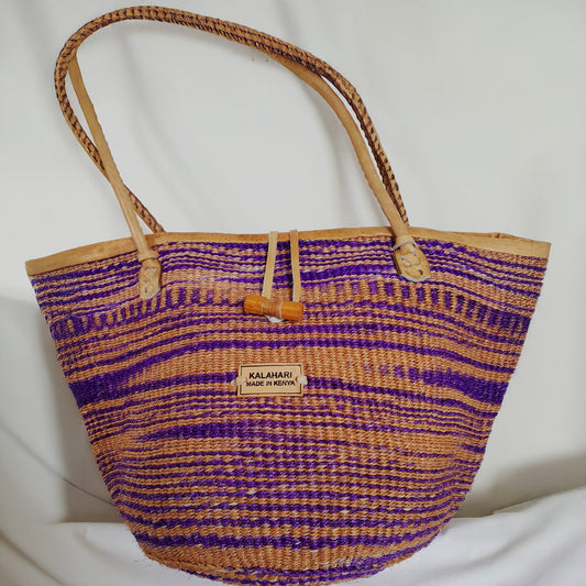PURPLE STRIPE KALAHARI SISAL BAG