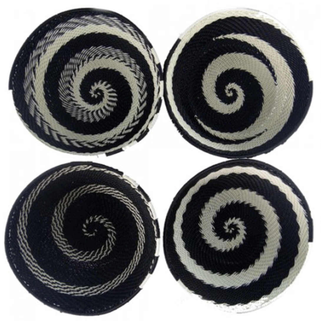 Telephone Wire Bowls- Small Black and White Bowl- 11 cm