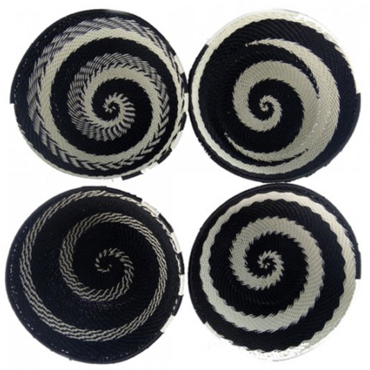 Telephone Wire Bowls- Small Black and White Bowl- 11 cm