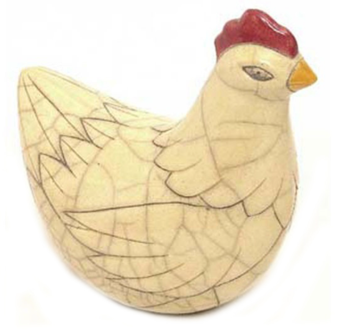 Raku- White Hen