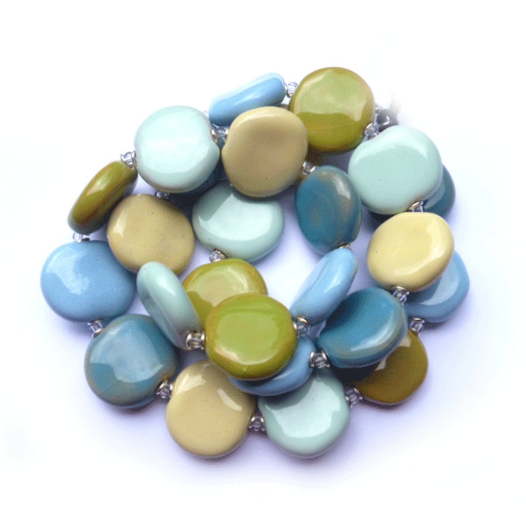 Kazuri Beads- Smartie- Sultans Mint- 22 Inch