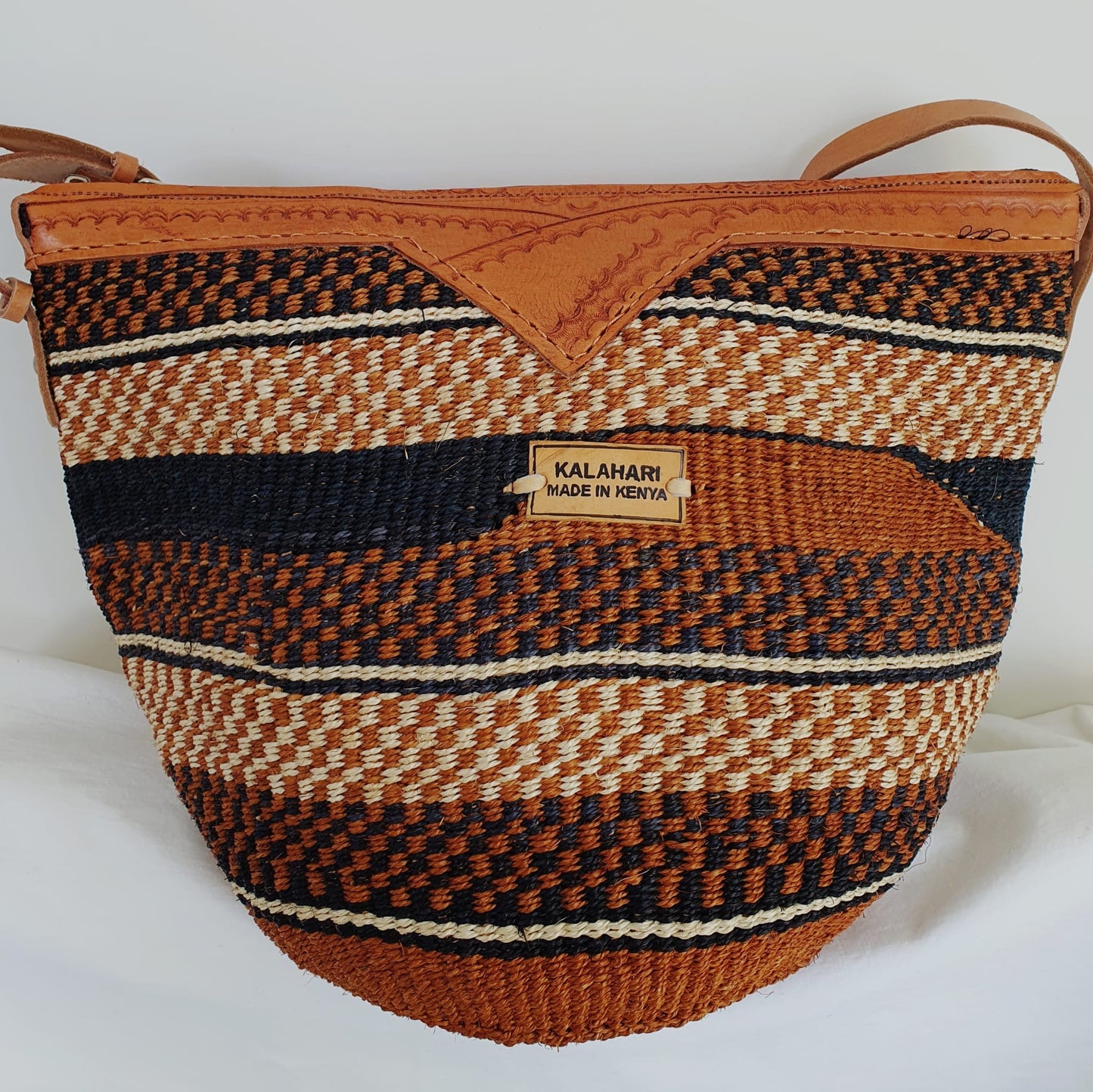 CORETTA  SISAL BAG – KITENGE-H