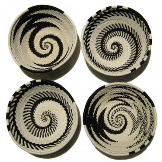 Telephone Wire Bowls- Black and White- Medium- 12 cm