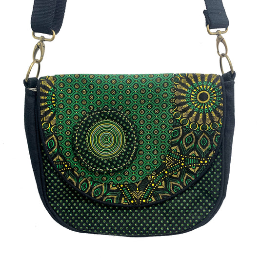 GREEN SHWESHWE BROOCH BAG