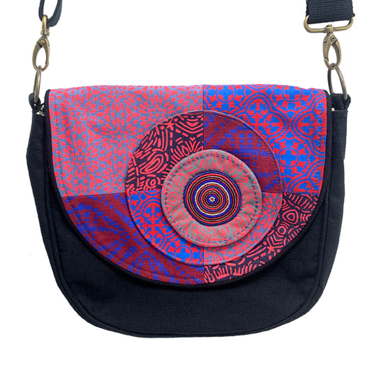 PURPLE SHWESHWE BROOCH BAG