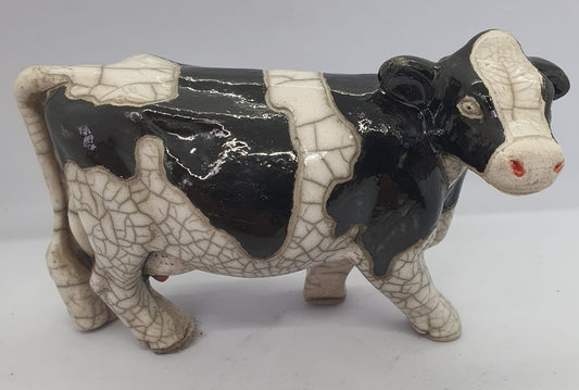 Raku- Black and White Cows