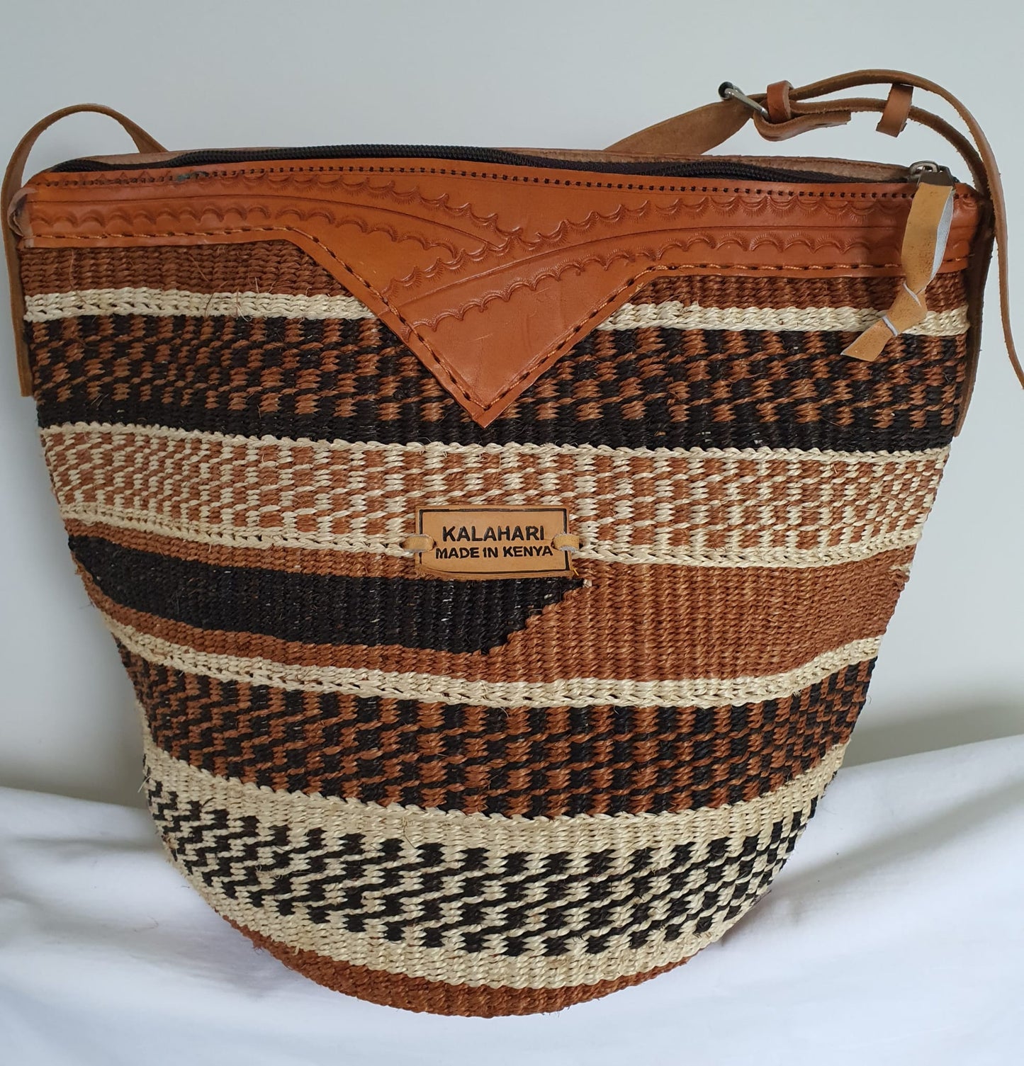 CORETTA  SISAL BAG – KITENGE-E
