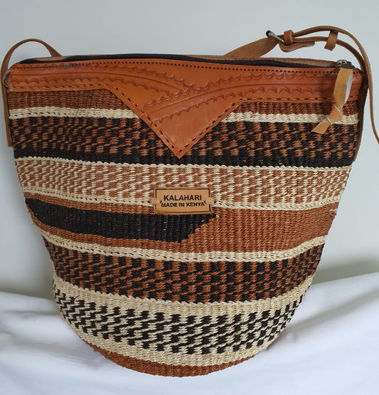 CORETTA  SISAL BAG – KITENGE-E