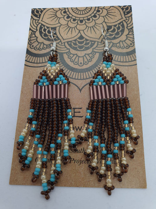 Zaneles Beads- Earrings- Turquoise A