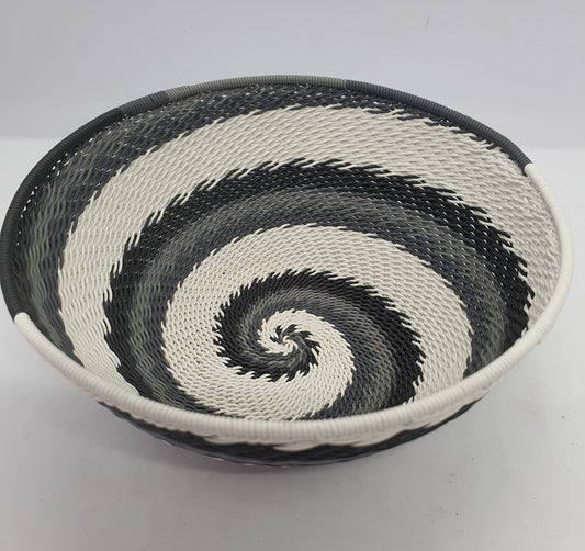 Telephone Wire Bowls- Large Black and White-14cm