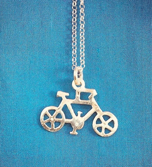 Sterling Silver Bike Necklace